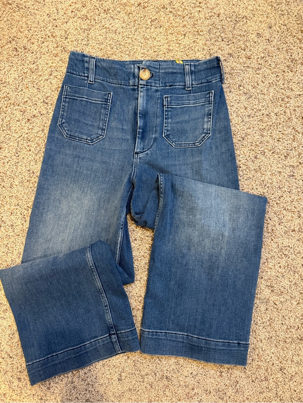 Maeve The Collette Cropped High-Rise Wide-Leg Jean Size 27 Anthropologie Stretch - Picture 15 of 15